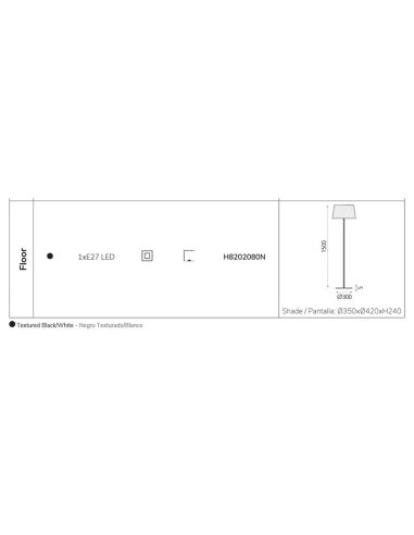 Lampadaire Stilo 1xE27 I LeónLeds Lighting