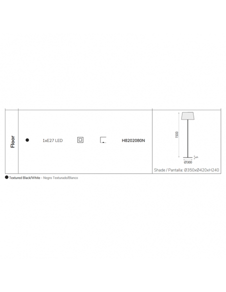 Lampadaire Stilo 1xE27 I LeónLeds Lighting