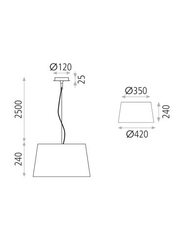 Candeeiro pendente Stilo 42cm 1xE27 I LeónIluminação LED