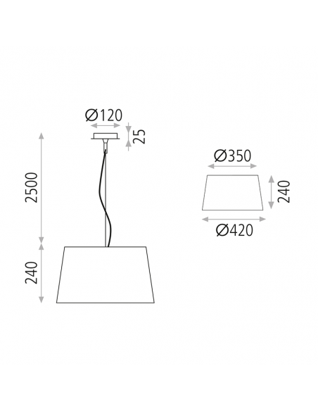 Lámpara Colgante Stilo de 42cm 1xE27 I LeónLeds Iluminación