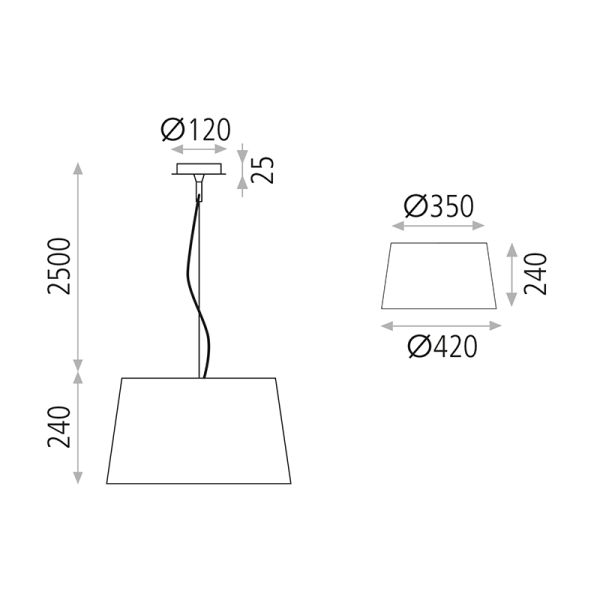 Lámpara Colgante Stilo de 42cm 1xE27 I LeónLeds Iluminación
