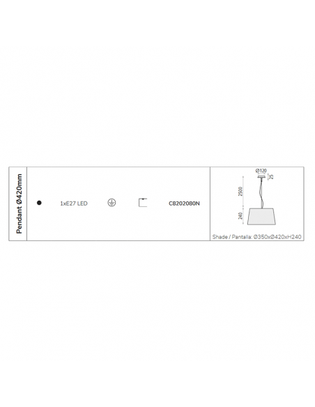 Lámpara Colgante Stilo de 42cm 1xE27 I LeónLeds Iluminación