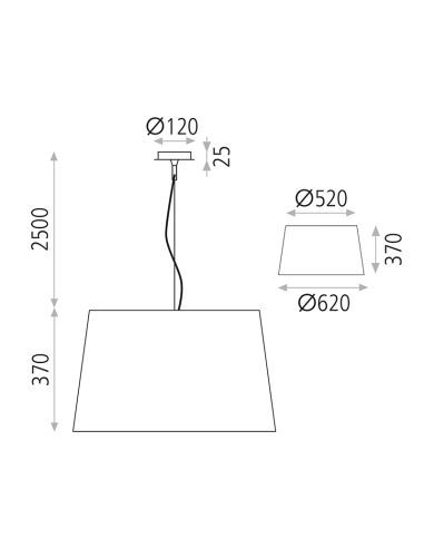 Lámpara Stilo Colgante 1xE27 de 62cm I LeónLeds Iluminación