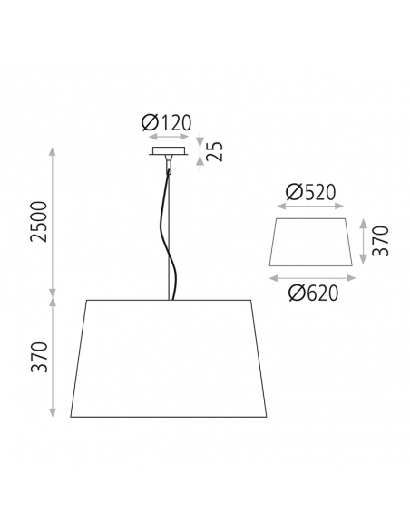 Candeeiro Pendente Stilo 1xE27 de 62cm I LeónLeds Lighting