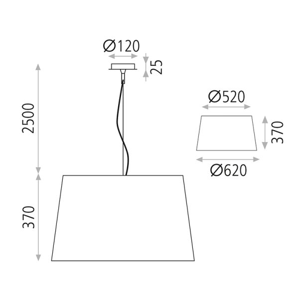 Candeeiro Pendente Stilo 1xE27 de 62cm I LeónLeds Lighting
