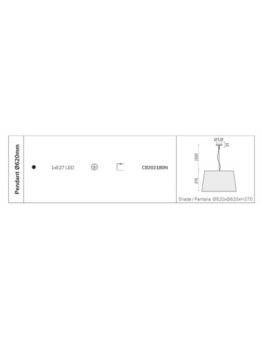 Lámpara Stilo Colgante 1xE27 de 62cm I LeónLeds Iluminación