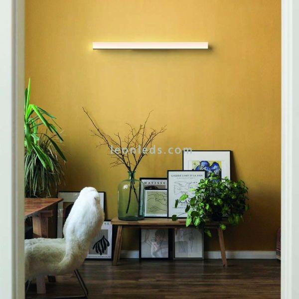 Aplique LED minimalista blanco Hanok alargado 38W ambiente