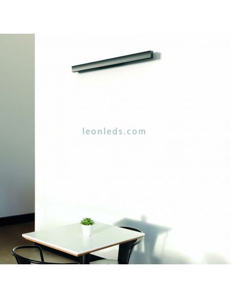 Grande applique murale LED Hanok noire 38 W faisceau de lumière ambiante vers le bas