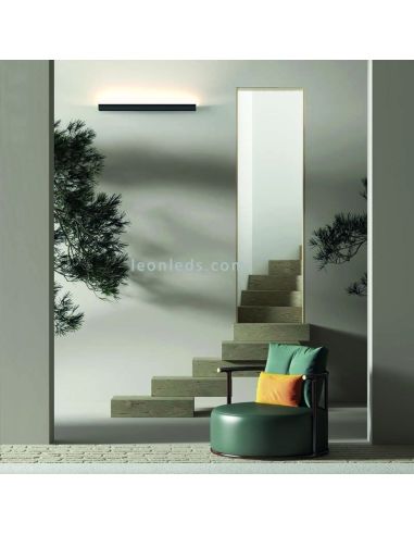 Grande applique murale LED Hanok noire 38W ambiant