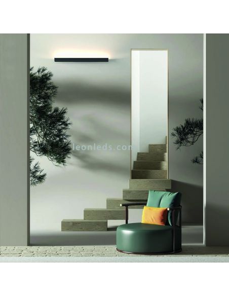 Aplique de pared LED Hanok grande negro 38W ambiente