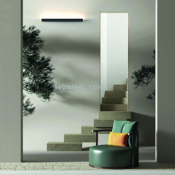Aplique de pared LED Hanok grande negro 38W ambiente
