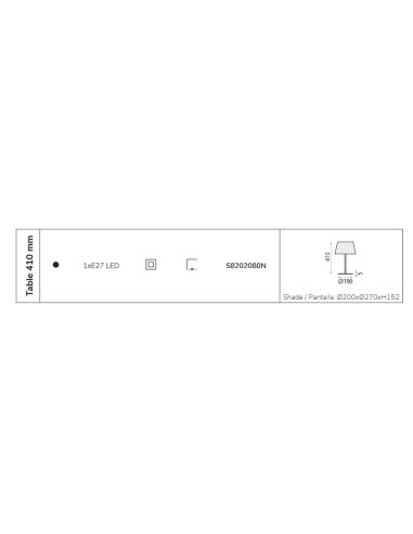 Lampe de table Stilo 26 cm 1xE27 I LeónLeds Lighting