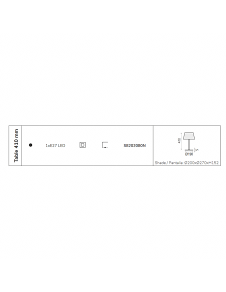 Candeeiro de Mesa Stilo 26 cm 1xE27 I LeónLeds Lighting