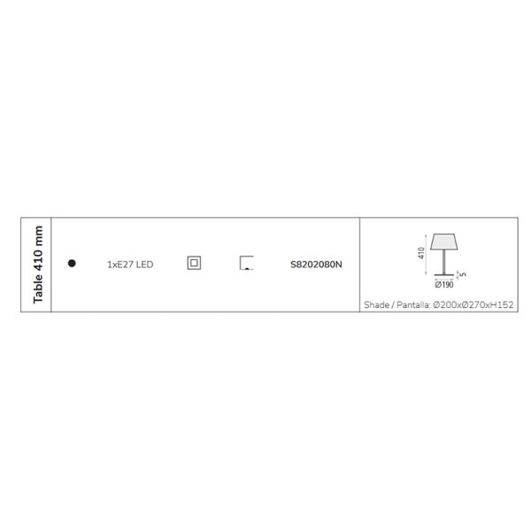 Lampe de table Stilo 26 cm 1xE27 I LeónLeds Lighting