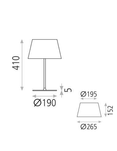Candeeiro de Mesa Stilo 26 cm 1xE27 I LeónLeds Lighting