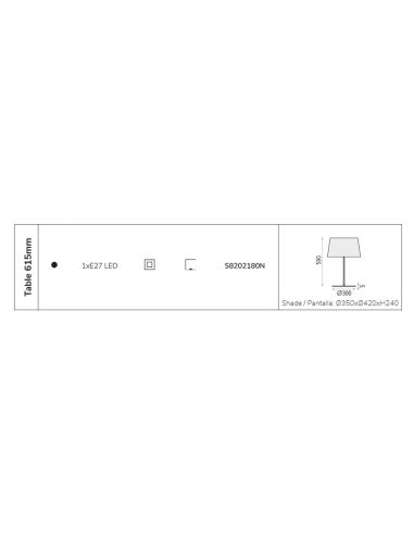 Candeeiro de mesa 42 cm Stilo 1xE27 I LeónLeds Iluminación