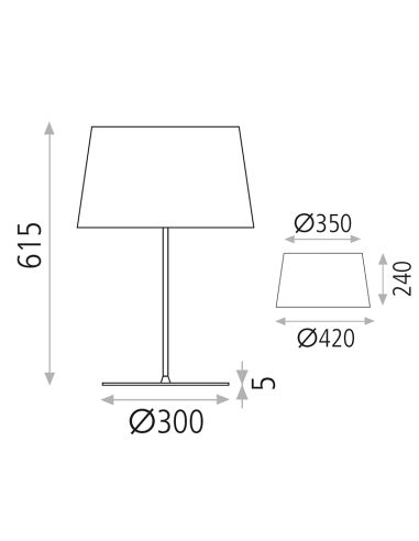 Candeeiro de mesa 42 cm Stilo 1xE27 I LeónLeds Iluminación