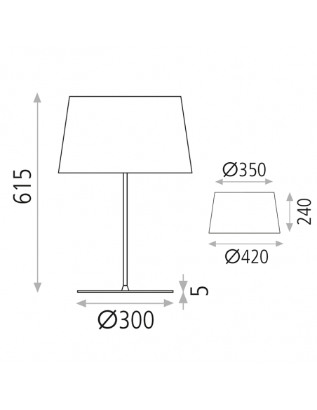 Lampe de table 42 cm Stilo 1xE27 I LeónLeds Iluminación