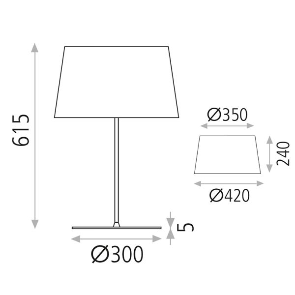 Lampe de table 42 cm Stilo 1xE27 I LeónLeds Iluminación