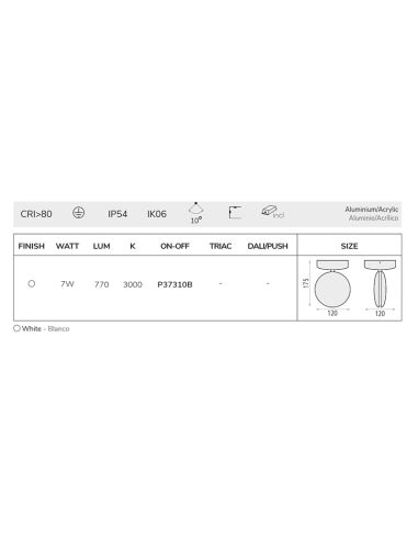 Plafonnier LED Spectra 7W I LeónLeds Iluminación
