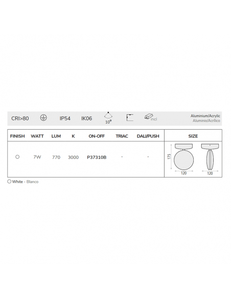 Plafonnier LED Spectra 7W I LeónLeds Iluminación