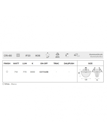 Downlight LED embutido 7W Spectra I LeónLeds Iluminación