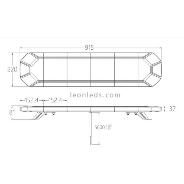 Genehmigte LED-Blinkbrücke amber 915...