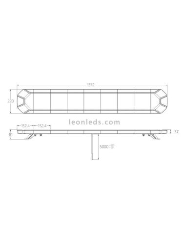 Puente LED Ambar homologado 1524mm 54''