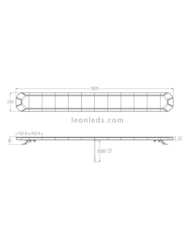 Ponte luminoso LED âmbar grande...