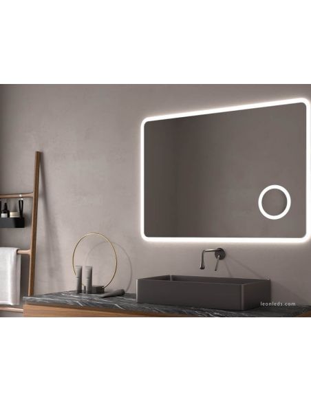 Miroir de salle de bain LED Palau Eurobath avec éclairage périmétrique et antibuée | LeonLeds