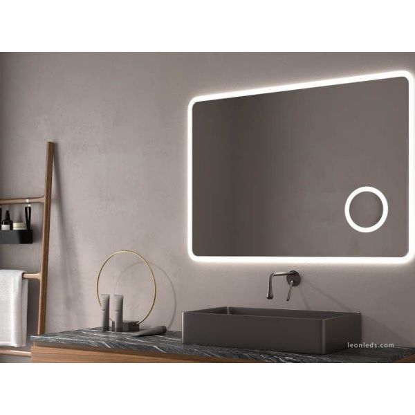 Miroir de salle de bain LED Palau Eurobath avec éclairage périmétrique et antibuée | LeonLeds