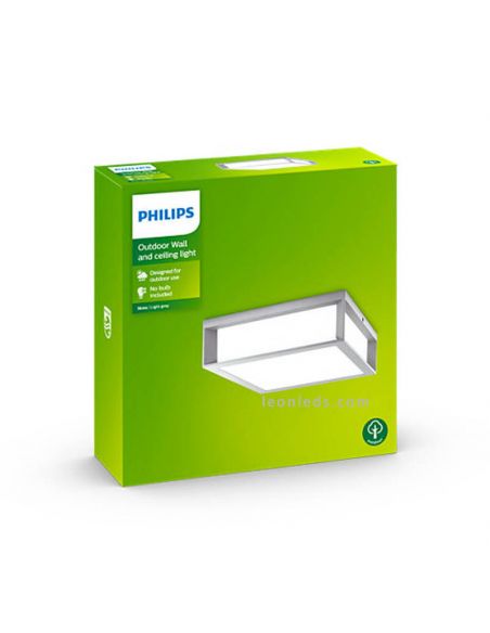 Luminária de teto para exterior alumínio cinza Skies 1XE27 8719514385344 Philips | leonleds