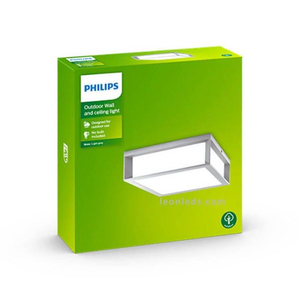 Aplique Plafón exterior gris aluminio Skies 1XE27 8719514385344 Philips | LeonLeds