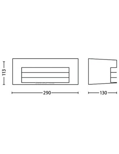 Dimensiones de Aplique de pared exterior Antracita Fragance MyGarden Philips | LeonLeds