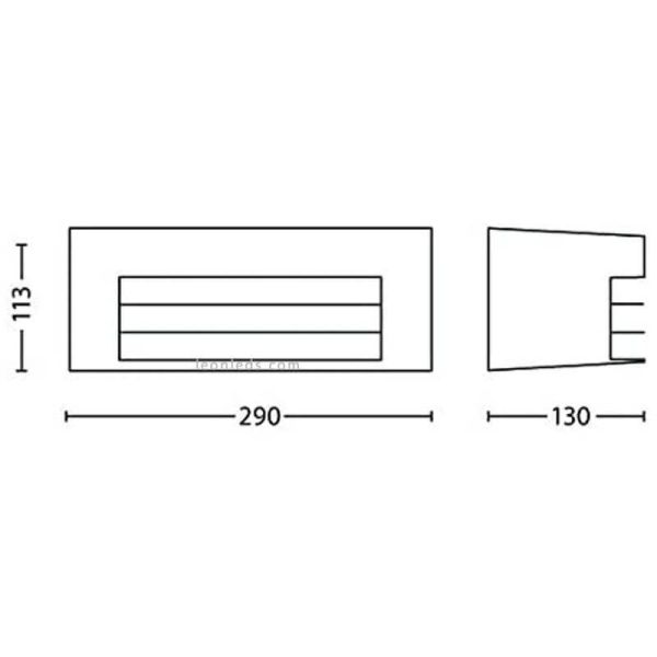 Dimensiones de Aplique de pared exterior Antracita Fragance MyGarden Philips | LeonLeds