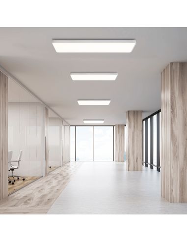 Plafonnier Turin rectangulaire blanc par ACB Iluminación I LeónLeds Iluminación