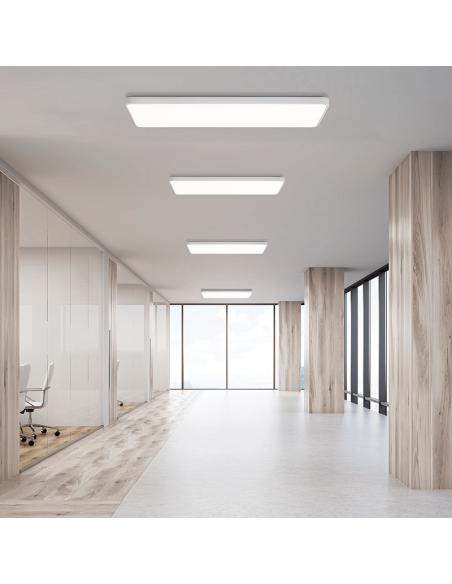 Candeeiro de teto retangular branco Turim da ACB Iluminación I LeónLeds Iluminación