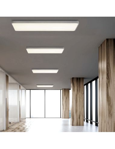 Plafonnier Turin rectangulaire blanc par ACB Iluminación I LeónLeds Iluminación