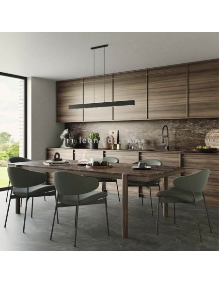 Candeeiro suspenso LED preto linear Hanok 3000k ou 4000k ambiente