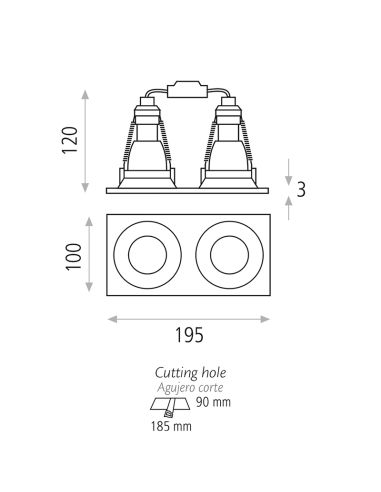 Downlight LED Waka deux sources...