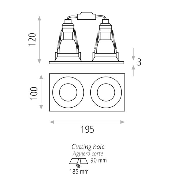 Downlight LED Waka deux sources...