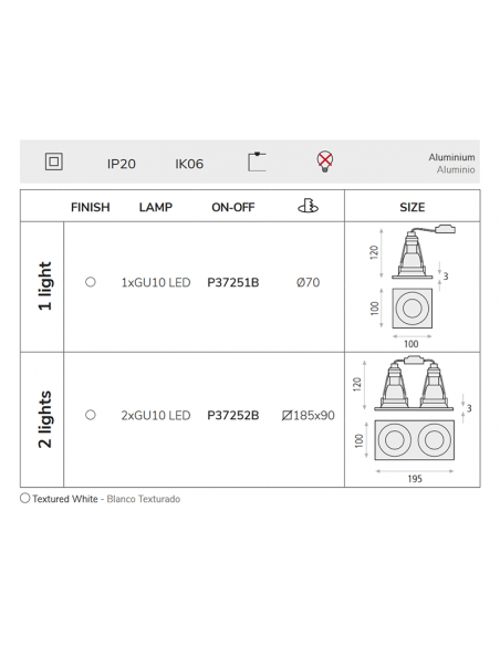 Downlight LED Waka deux sources lumineuses GU10 I LeónLeds Iluminación