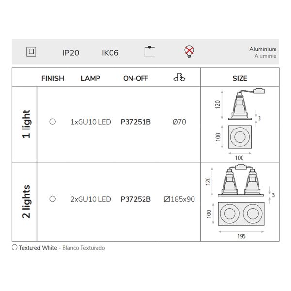 Downlight LED Waka dos puntos de luz GU10 I LeónLeds Iluminación