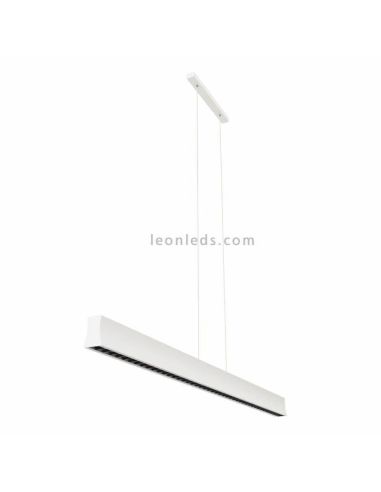 meteorito Legibilidad seguro Lámpara LED colgante rectangular minimalista blanca 50º | LeonLeds.com