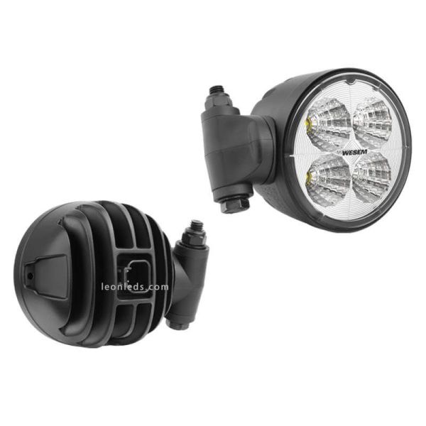 Lampe de travail LED ronde pivotante avec connecteur Deutsch 2000Lm Valtra | leonleds
