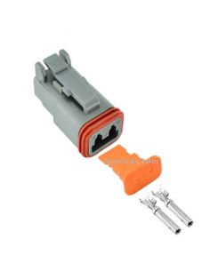 Conector 2 Pin Deutsch Hembra con terminales Agropar | LeonLeds