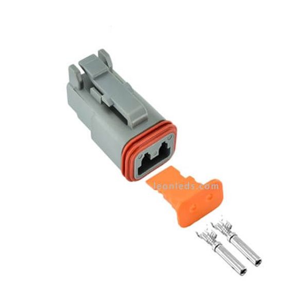 Conector 2 Pin Deutsch Hembra con terminales Agropar | LeonLeds