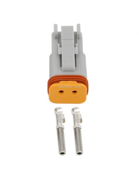 Conector 2 Pin Deutsch Hembra con terminales Agropar | LeonLeds