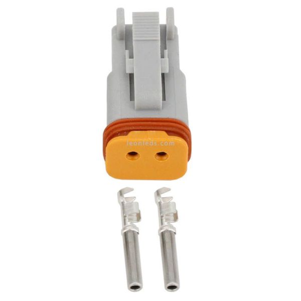 Conector 2 Pin Deutsch Hembra con terminales Agropar | LeonLeds