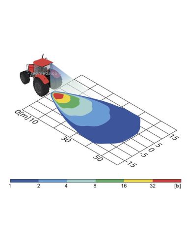 Diagramme lumineux Phare de travail LED rond avec support pivotant 2000Lm 21W avec connecteur Deutsch | leonleds